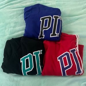 Victoria secret pink small cropped hoodie sweatshirt bundle (3)